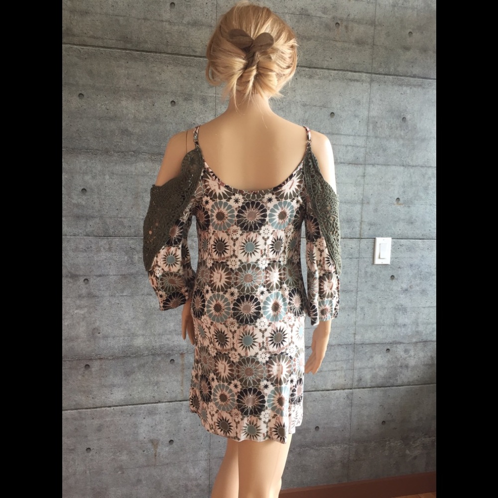 Target festival lace cold shoulder mini dress .S.